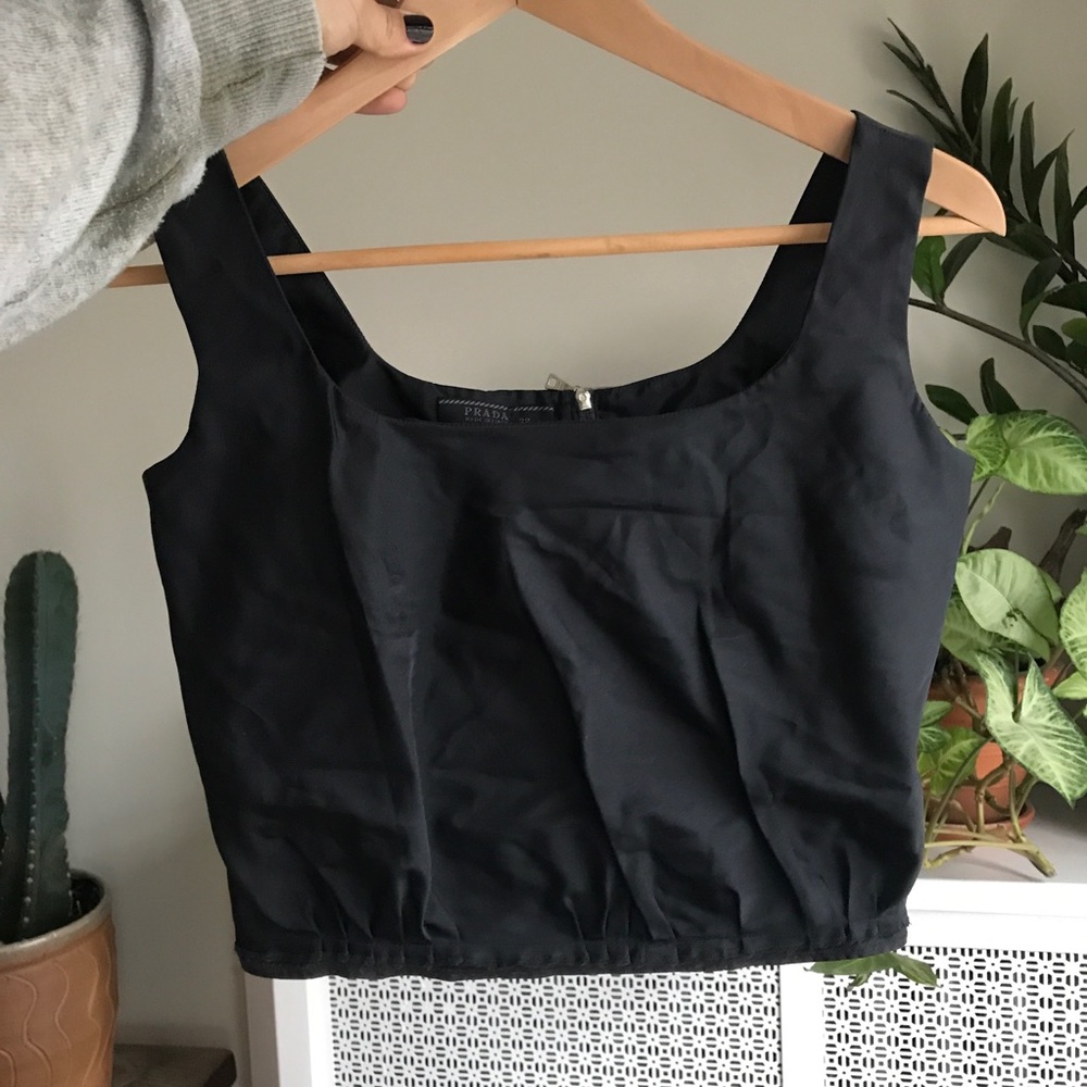 Silk Blend Prada Crop Top